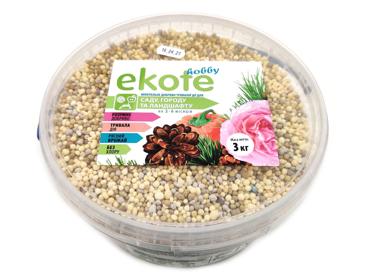 Удобрение Ekote для сада, огорода и ландшафта 5-6 месяцев, 3 кг / Экотэ - удобрение длительного действия