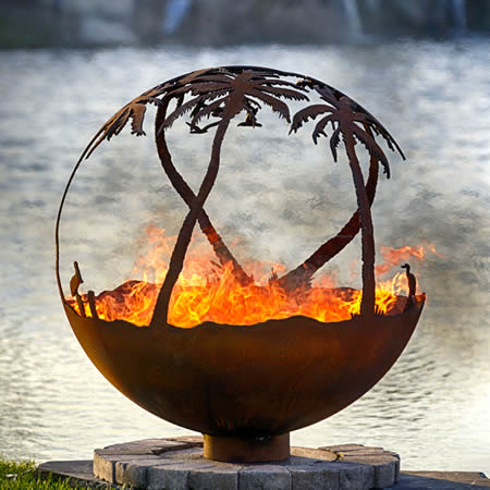 Вогняна куля "Пелікани під пальмами" (сфера), 90 см