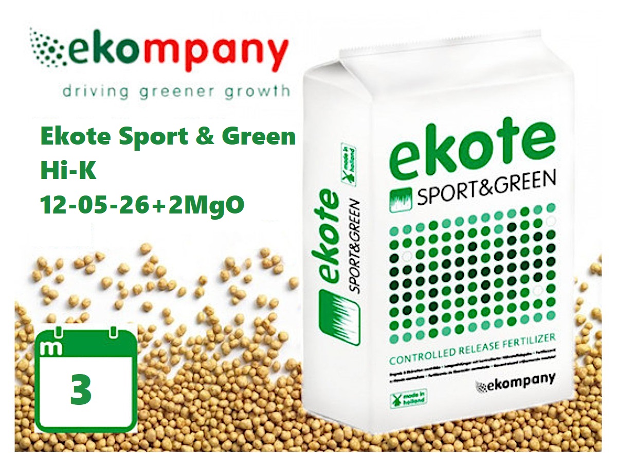 Добриво Ekote Sport & Green Hi-K 12-05-26+2MgO (3 місяці) / 25 кг
