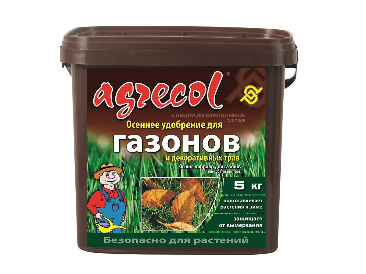 Удобрение минеральное гранулированное Agrecol осеннее для газона 0-8-30 / 5 кг