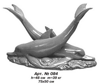 Садовая декоративная фигурка «Дельфины», 48 см