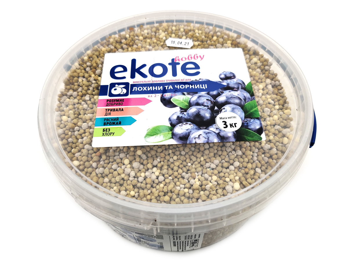 Удобрение Ekote для голубики и черники 2-3 месяца, 3 кг / Экотэ - удобрение длительного действия