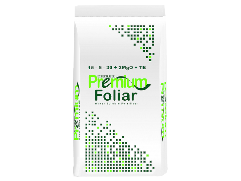 Удобрение водорастворимое Premium Foliar 15-5-30+2MgO+TE / 25 кг для внекорневой подкормки