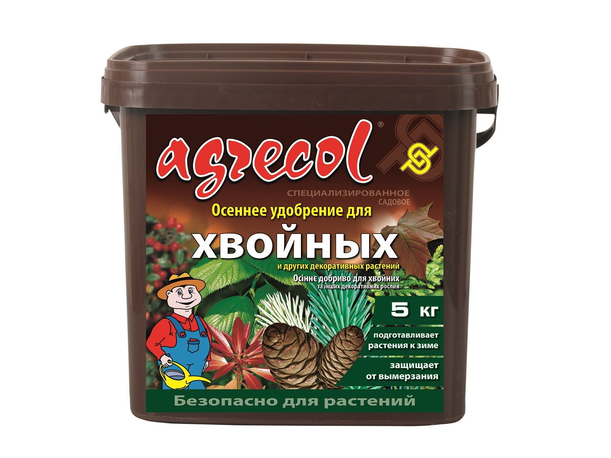Добриво мінеральне гранульоване Agrecol осіннє для хвойних 0-0-25 - 5 кг