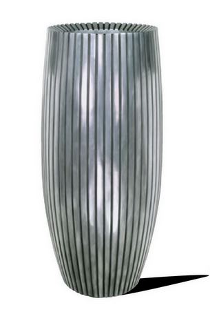 Кашпо Fleur ami Lines (серебристое), 80,5 см