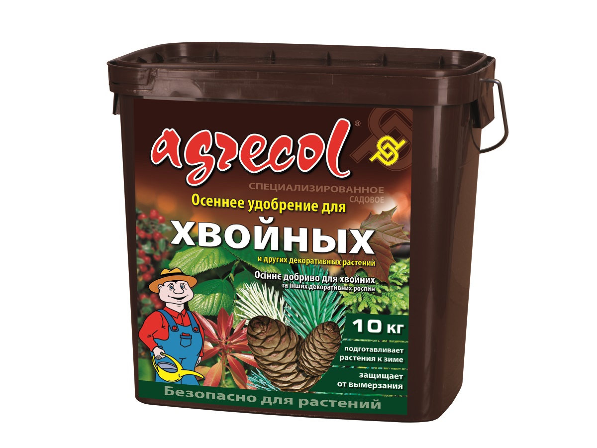 Удобрение минеральное гранулированное Agrecol осеннее для хвойных 0-0-25 / 10 кг