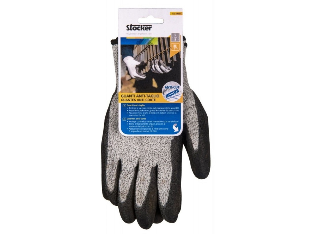 Рукавиці-перчатки Stocker 24022 9/М поліестрові з захистом від порізів / Штокер 24022