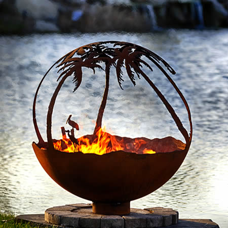 Вогняна куля "Пелікани під пальмами" (сфера), 90 см