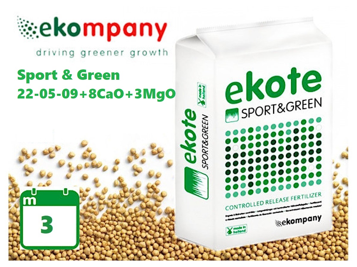 Добриво Ekote Sport & Green 22-05-09+8CaO+3MgO (3 місяці) / 25 кг