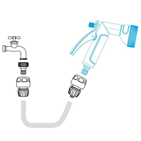 Пистолет-мультираспылитель многорежимный G.F. Watering Gun 8-Jet 1/2" / Джиеф GF80043923 120900102605 фото