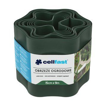 Бордюр газонный Cellfast волнистый темно-зеленый 15см x 9м 30-022H / Целфаст 120300200214 фото