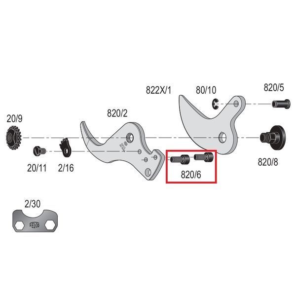 Сменная деталь Felco 820/6 / винт контрлезвия для Фелкотроника 820, 822 1210014002003 фото