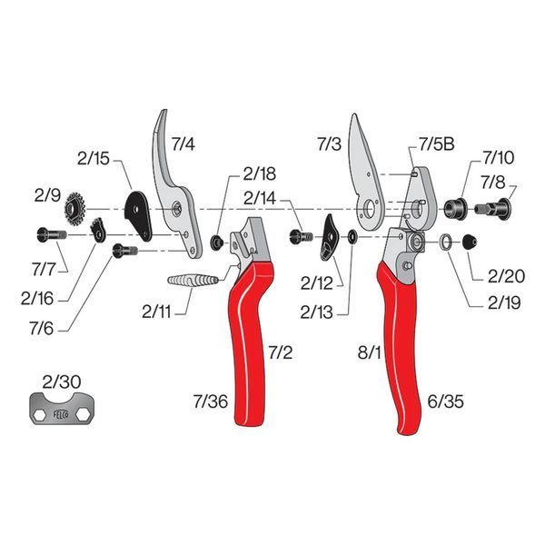 Сменная деталь Felco 8/1 / рукоять к секатору Фелко 8 1210014002006 фото