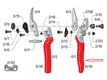 Сменная деталь Felco 6/35 / насадка резиновая на нижнюю рукоять Фелко 6, 8 121001400444 фото