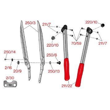 Сменная деталь Felco 250/94 / болт с гайкой для ножниц Фелко 250-57/63 1210014002016 фото