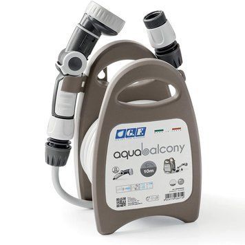 Комплект для полива G.F. Aquabalcony со шлангом 10 м и держателем, серый / Джиеф GF80275852 120900102406 фото