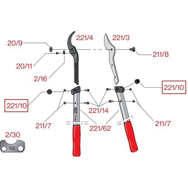 Сменная деталь Felco 221/10 / один амортизатор к сучкорезу Фелко 221 121001401983 фото