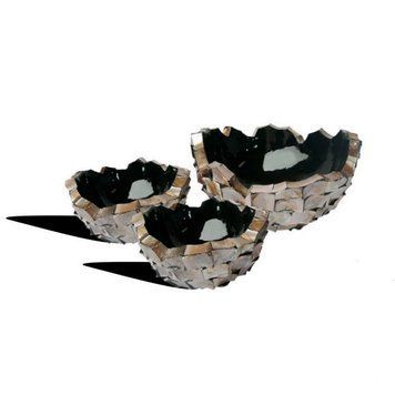Кашпо Fleur ami Coast Mother of pearl brown (коричневое), 33 см 4710005 фото
