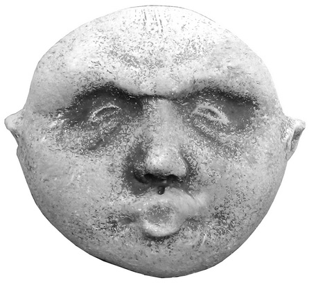 Каменное лицо «Сердитый», 26х28 см