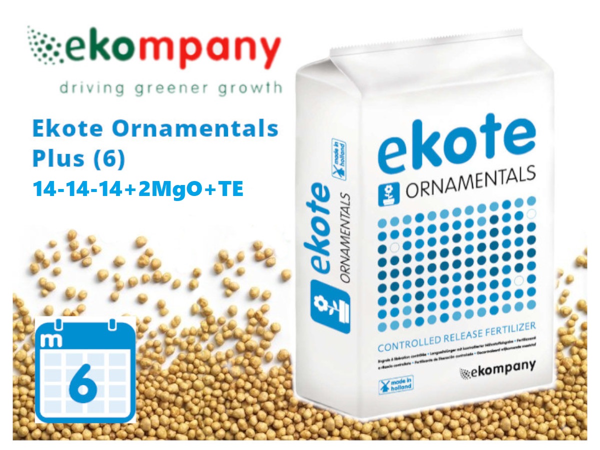 Удобрение Ekote Ornamentals Plus 14-14-14+2MgO+TE (6 месяцев) / 25 кг
