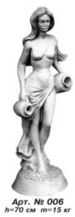 Садовая скульптура «Женщина с двумя кувшинами», 70 см