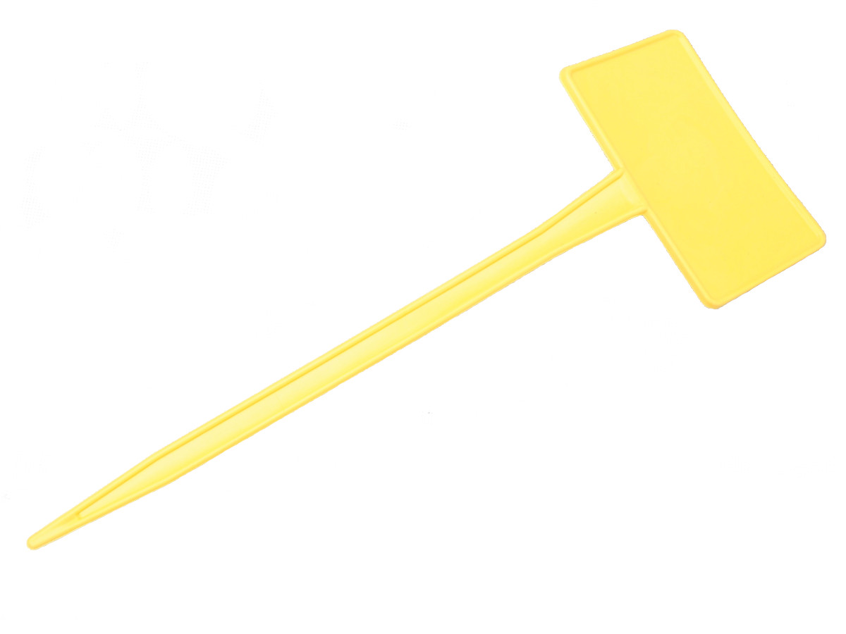 Табличка на ножке М-200 желтая / 8,5 см x 5,5 см, ножка 20 см