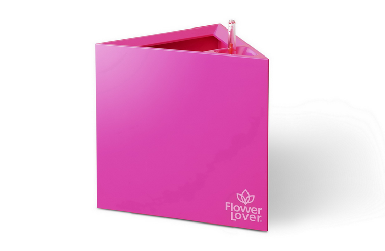 Кашпо Flower Lover "Triangle" (рожеве) з гідросистемою, 21 см