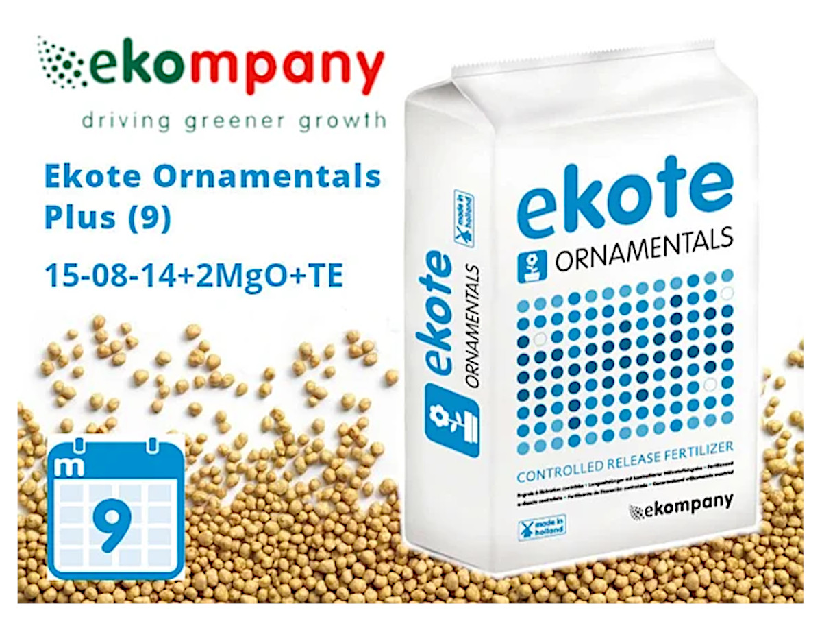 Удобрение Ekote Ornamentals Plus 15-08-14+2MgO+TE (9 месяцев) / 25 кг