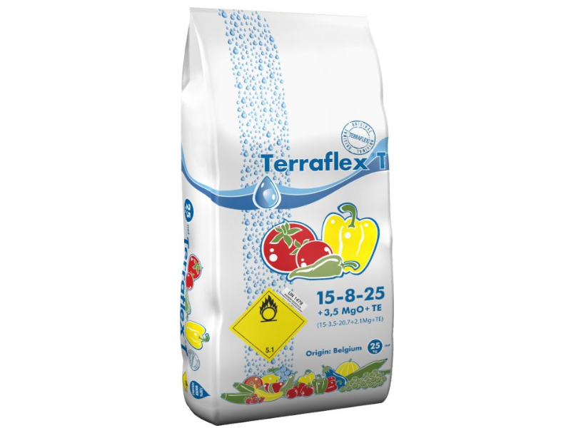 Удобрение Terraflex - T 15-8-25+3.5MgO+TE (Терафлекс для томатов, перца, баклажанов, картофеля) - 25 кг