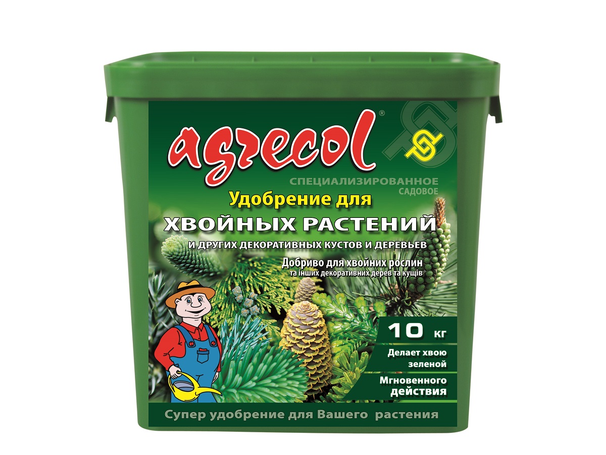 Удобрение минеральное гранулированное Agrecol для хвойных 14-14-21 / 10 кг