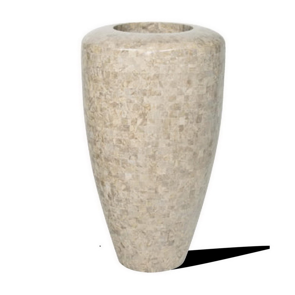 Кашпо Fleur ami Geo cappuccino marble (бежевое), 110 см
