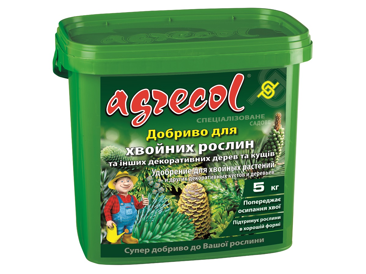 Добриво мінеральне гранульоване Agrecol для хвойних 14-14-21 / 5 кг