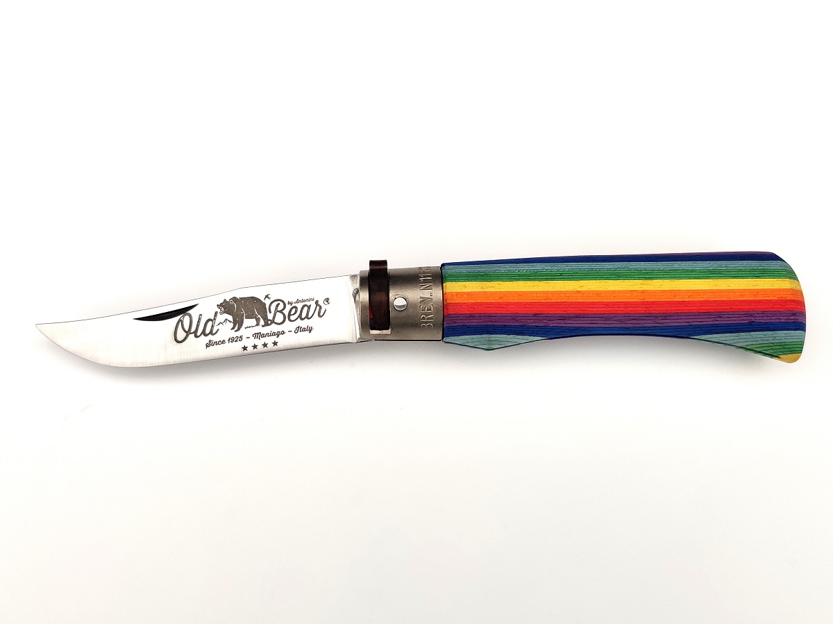 Нож Antonini OLD BEAR 9307/21_MAK - Rainbow / с радужной рукоятью