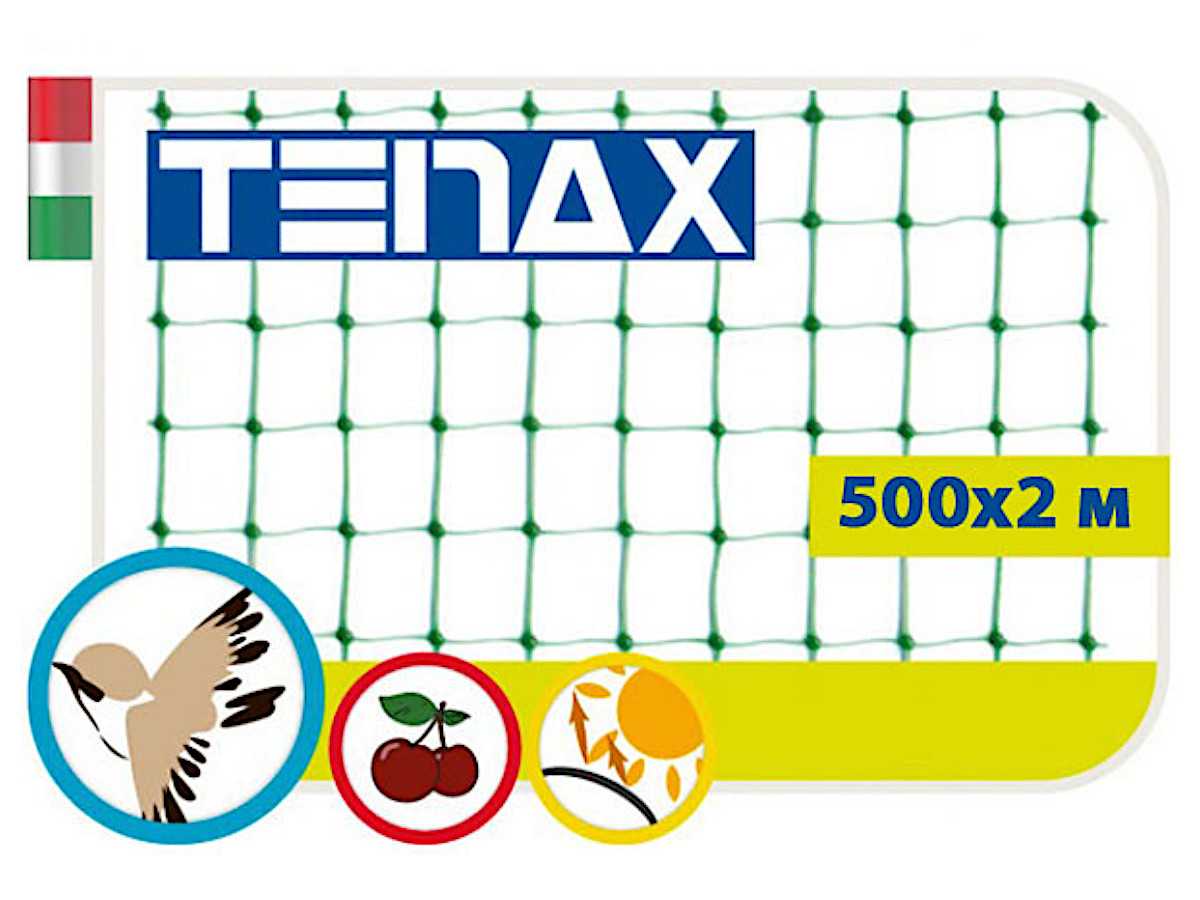 Защитная сетка от птиц Tenax "Ортофлекс" зеленая / 2 х 500 м