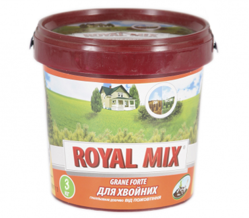 Удобрение Royal Mix GRANE FORTE для хвойных растений от пожелтения, 3 кг