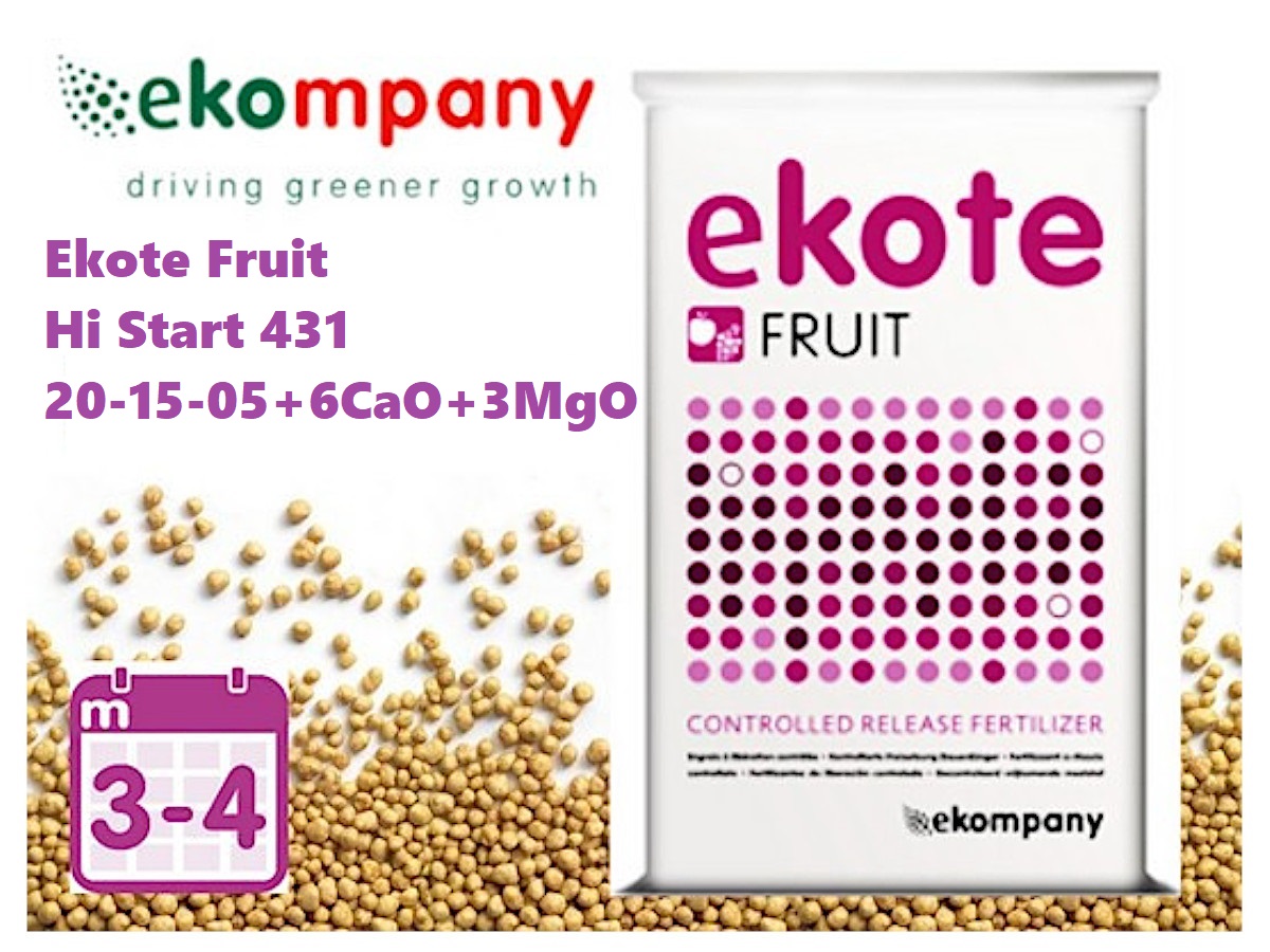 Добриво Ekote Fruit Hi Start 431 20-15-05+6CaO+3MgO (3-4 місяці) / 25 кг
