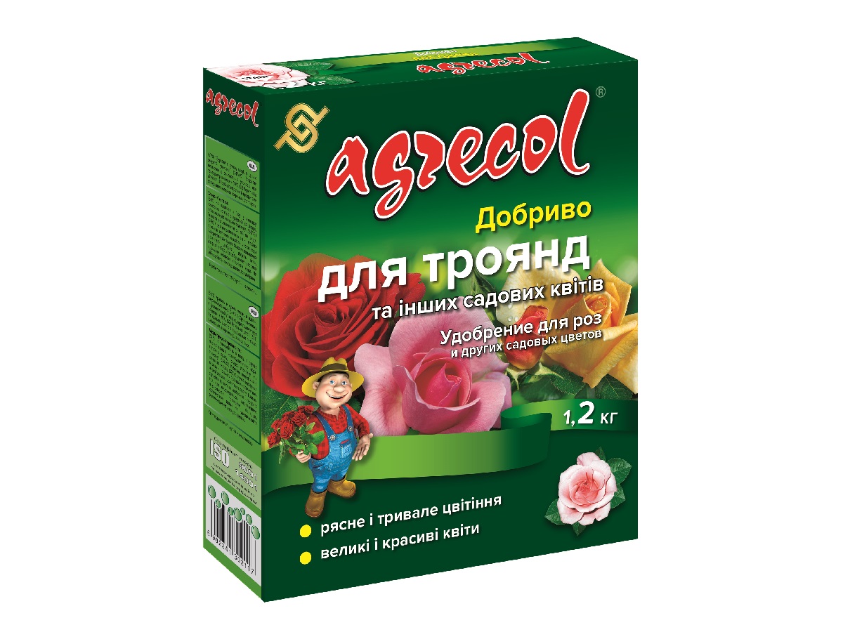 Добриво мінеральне гранульоване Agrecol для троянд 16-14-16 / 1,2 кг