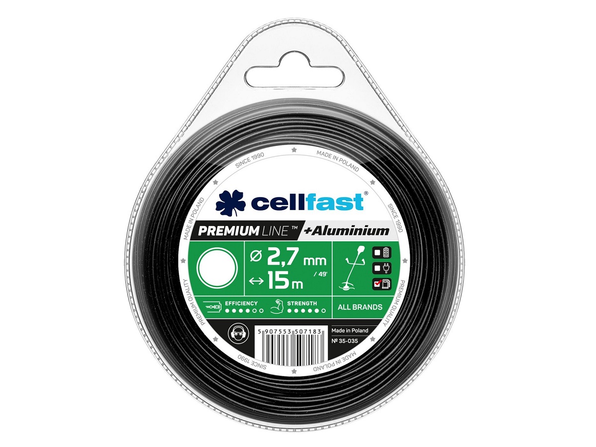 Лезо для тримера - кругле Cellfast 2,7 мм x 15 м Premium 35-035 / Целфаст Преміум