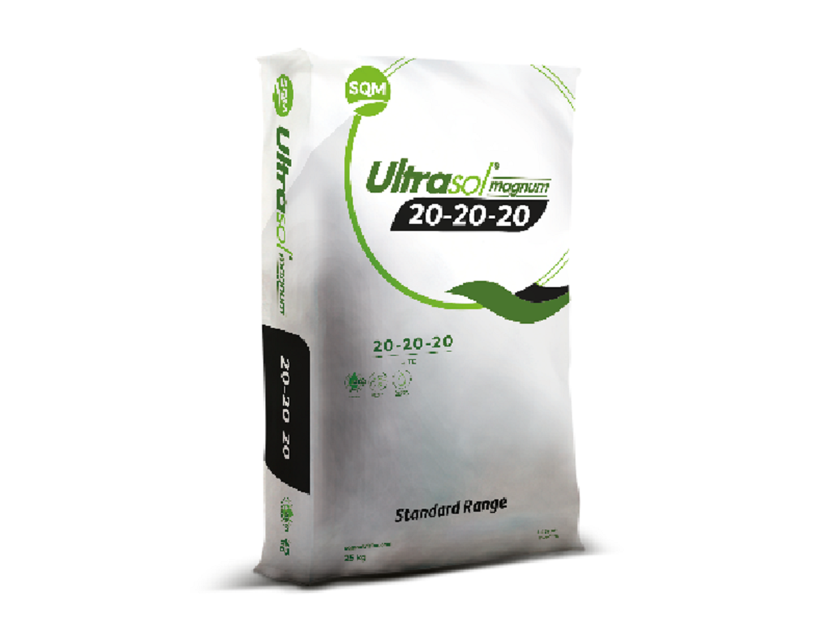Удобрение водорастворимое Ultrasol 20-20-20+TE, 25 кг для фертигации