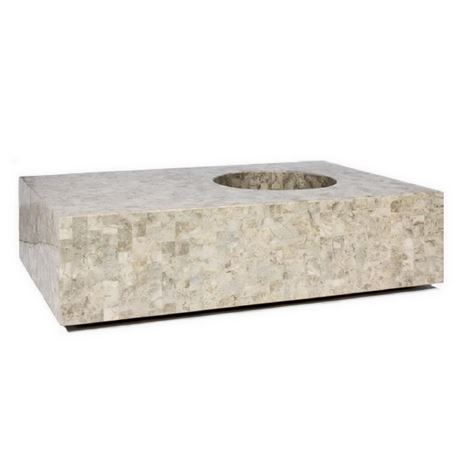 Кашпо Fleur ami Geo table cappuccino marble (бежевое), 33 см