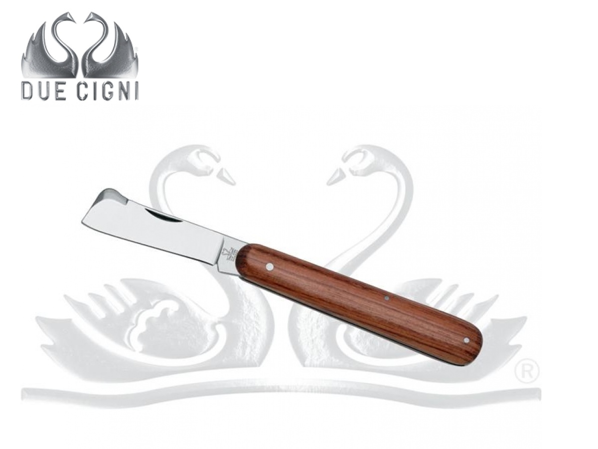 Прививочный нож Due Cigni 206/E B (деревянная рукоятка, металлическая вкладка, лезвие - нержавейка) / Дуе Чини