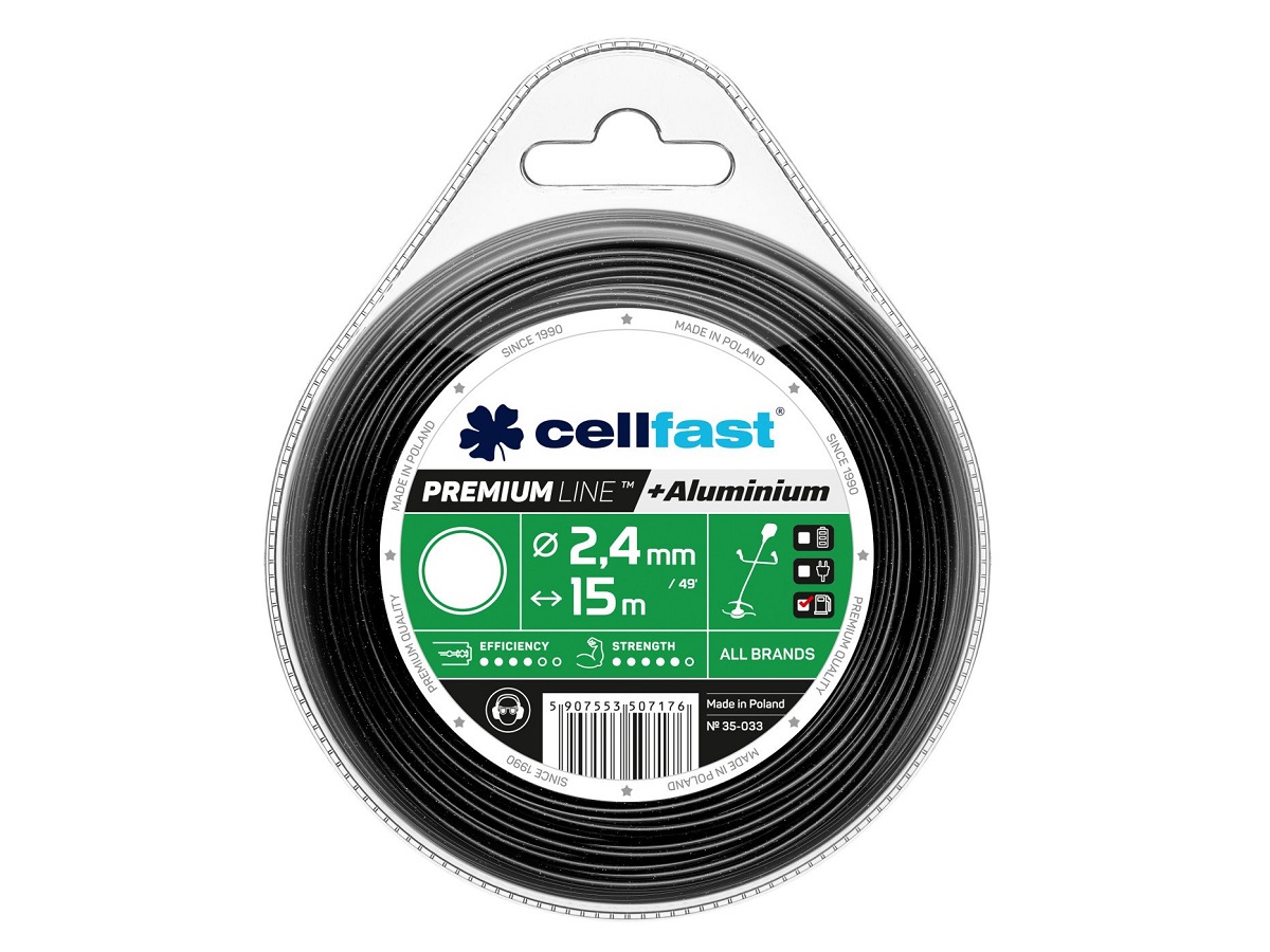 Лезо для тримера - кругле Cellfast 2,4 мм x 15 м Premium 35-033 / Целфаст Преміум